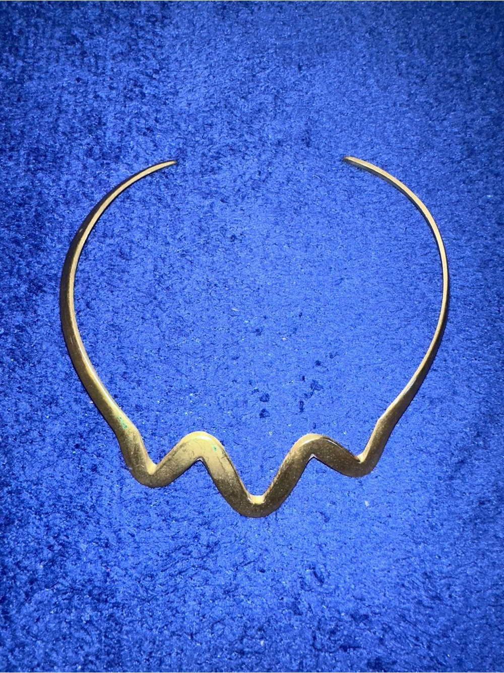 Vintage Gold Tone Zig Zag Torque Collar Choker Necklace Statement Unbranded